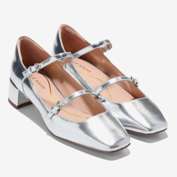 Cole Haan Paxton Maryjane Pump Silver Sz 8.5B new - Picture 1 of 12